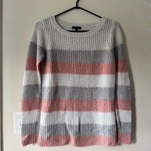 RW&CO. Women's Striped Sweater - Pink, Gray, and White